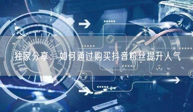 独家分享：如何通过购买抖音粉丝提升人气