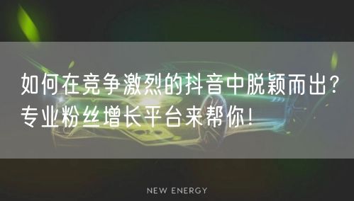 如何在竞争激烈的抖音中脱颖而出？专业粉丝增长平台来帮你！