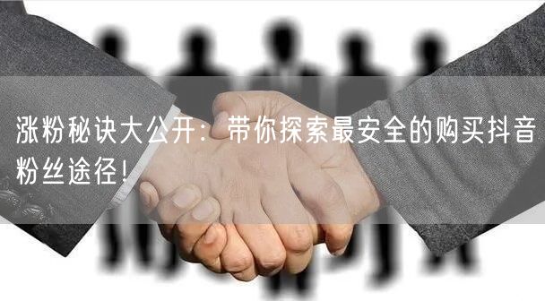 涨粉秘诀大公开：带你探索最安全的购买抖音粉丝途径！