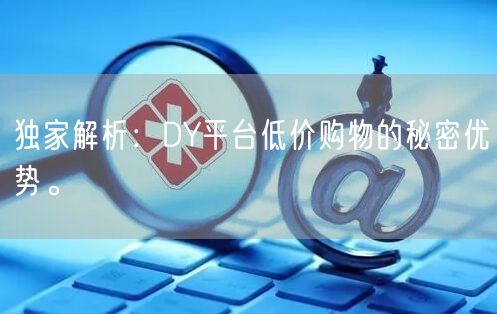 独家解析：DY平台低价购物的秘密优势。