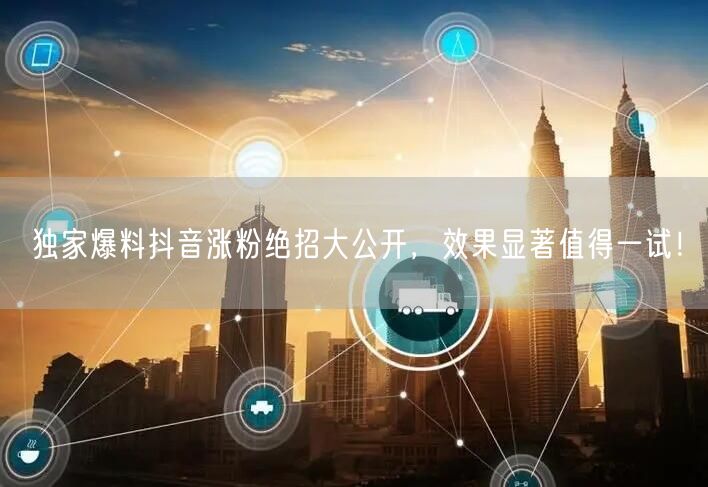 独家爆料抖音涨粉绝招大公开，效果显著值得一试！