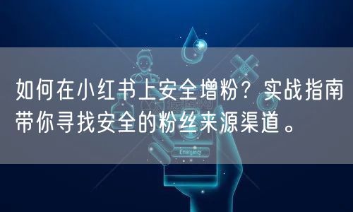 如何在小红书上安全增粉？实战指南带你寻找安全的粉丝来源渠道。