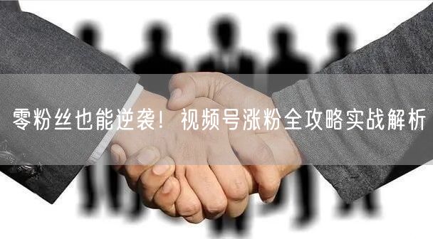 零粉丝也能逆袭！视频号涨粉全攻略实战解析