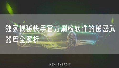 独家揭秘快手官方刷粉软件的秘密武器库全解析