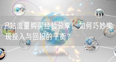 B站流量购买经验分享：如何巧妙实现投入与回报的平衡？