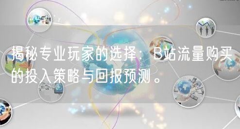 揭秘专业玩家的选择：B站流量购买的投入策略与回报预测。