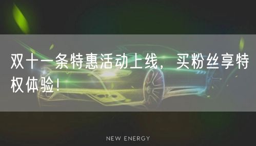 双十一条特惠活动上线，买粉丝享特权体验！