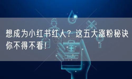 想成为小红书红人?这五大涨粉秘诀你不得不看!